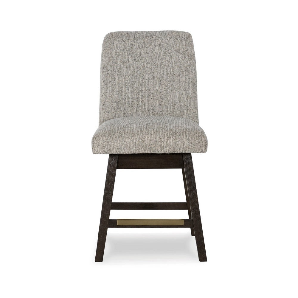 Haus Swivel Counter Height Chair Set of 2, Beige Foam Seats, Dark Brown - BM345212