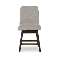 Haus Swivel Counter Height Chair Set of 2, Beige Foam Seats, Dark Brown - BM345212