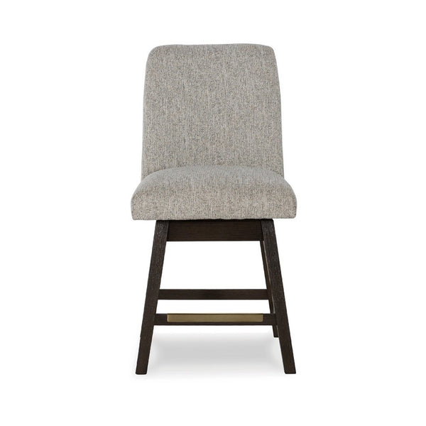 Haus Swivel Counter Height Chair Set of 2, Beige Foam Seats, Dark Brown - BM345212