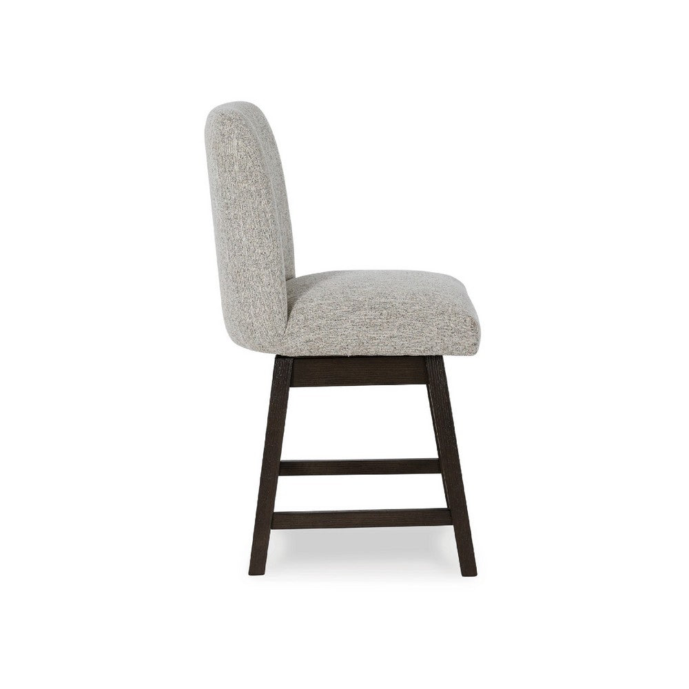 Haus Swivel Counter Height Chair Set of 2, Beige Foam Seats, Dark Brown - BM345212
