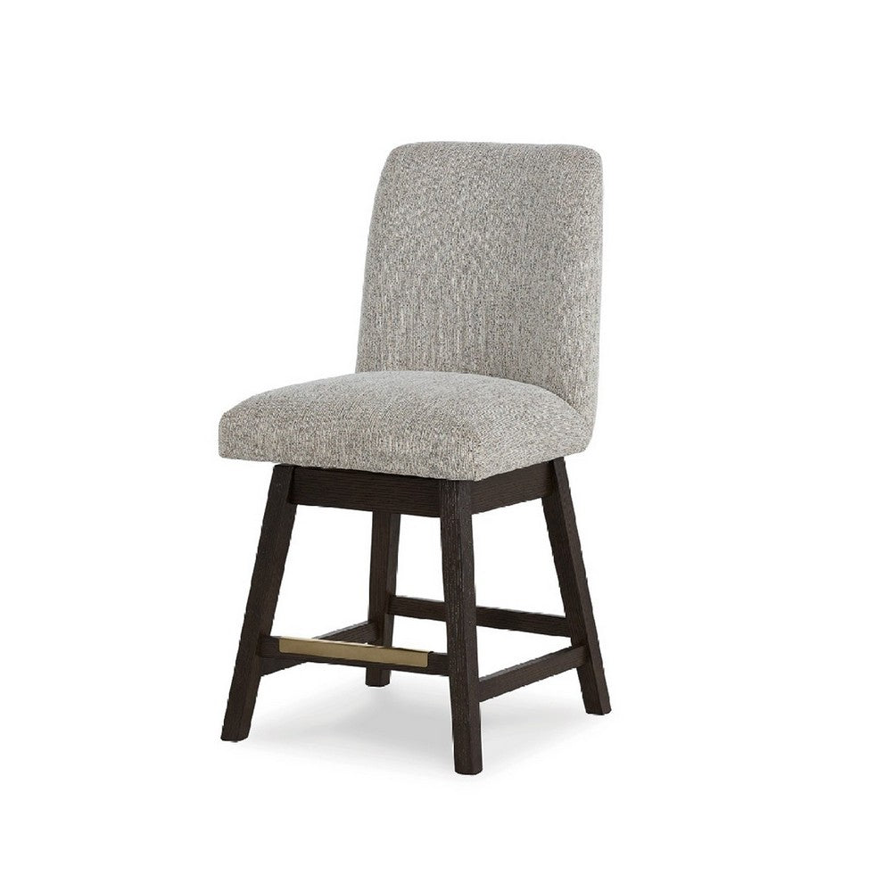 Haus Swivel Counter Height Chair Set of 2, Beige Foam Seats, Dark Brown - BM345212