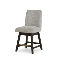 Haus Swivel Counter Height Chair Set of 2, Beige Foam Seats, Dark Brown - BM345212
