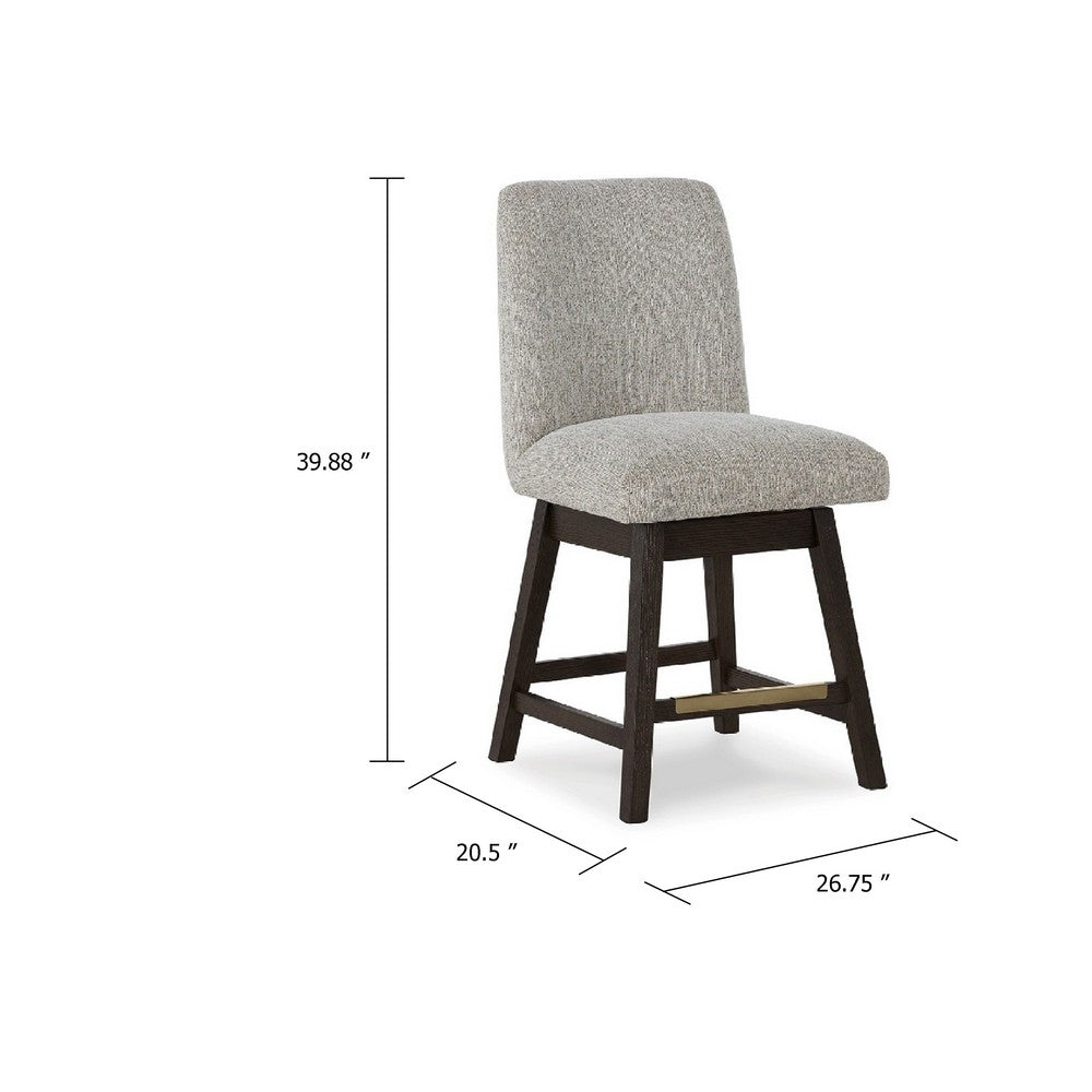 Haus Swivel Counter Height Chair Set of 2, Beige Foam Seats, Dark Brown - BM345212