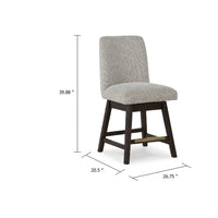 Haus Swivel Counter Height Chair Set of 2, Beige Foam Seats, Dark Brown - BM345212