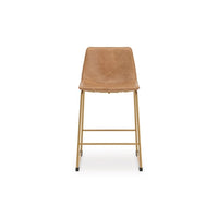 Cia Counter Height Chair Set of 2, Toast Brown Bucket Faux Leather Seat - BM345216