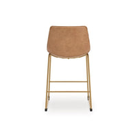 Cia Counter Height Chair Set of 2, Toast Brown Bucket Faux Leather Seat - BM345216