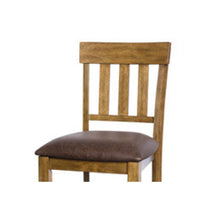 Fori Barstool Chair Set of 2, Faux Leather Seats, Light Brown Legs - BM345220