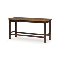Rex Counter Height Bench, 48 Inch Light Brown Plank Seat, Dark Brown - BM345226