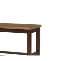 Rex Counter Height Bench, 48 Inch Light Brown Plank Seat, Dark Brown - BM345226