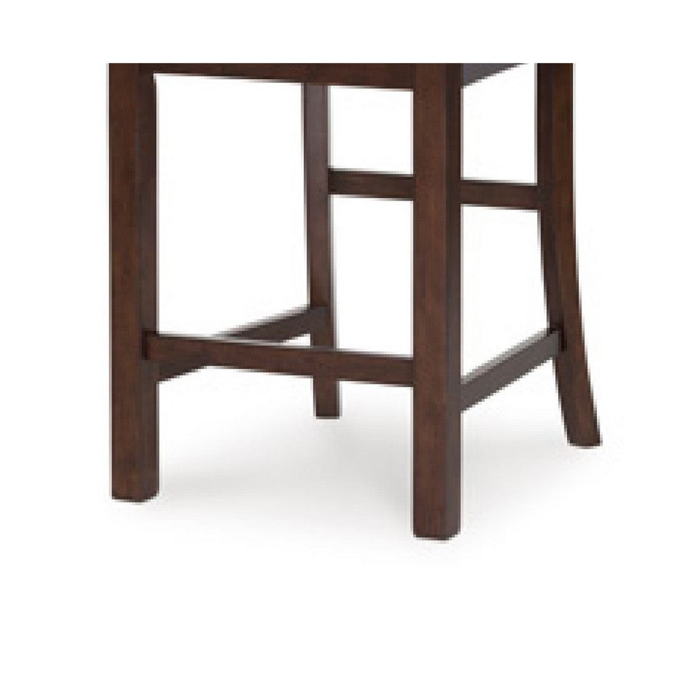 Rex Counter Height Chair Set of 2, Light Brown Plank Seat, Dark Brown - BM345227