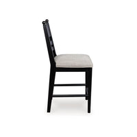 Gela Counter Height Chair Set of 2, Beige Seat, Black Ladderback - BM345233