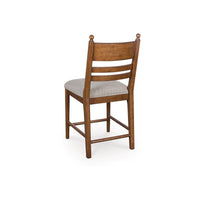 Gela Counter Height Chair Set of 2, Beige Seat, Brown Ladderback - BM345234