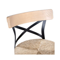 Mia Swivel Counter Chair, Black Metal Cross Back, Blonde Oak Brown - BM345248