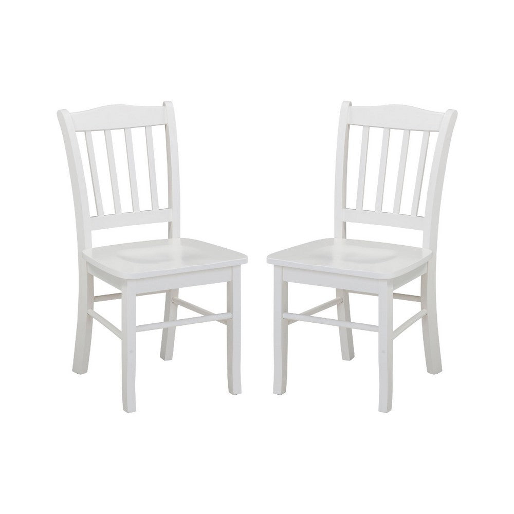 Nova Dining Side Chair Set of 2, Shaker Style, Cream White Wood - BM345250