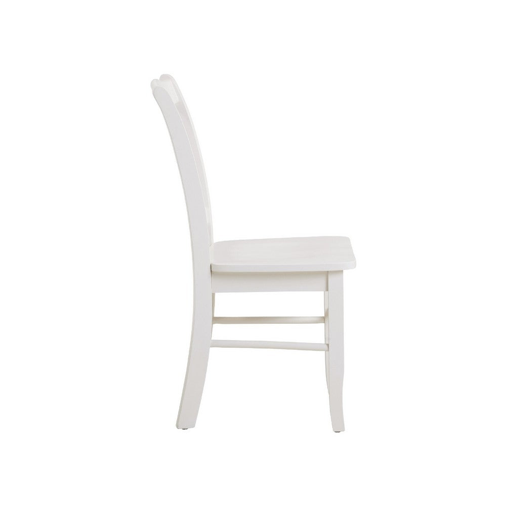 Nova Dining Side Chair Set of 2, Shaker Style, Cream White Wood - BM345250