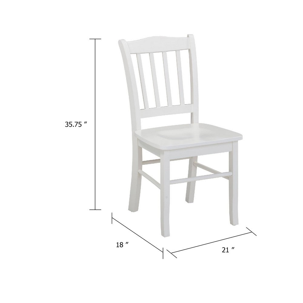 Nova Dining Side Chair Set of 2, Shaker Style, Cream White Wood - BM345250