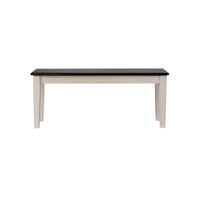 Nova Dining Bench, 44 Inch Euro Black Ash Wood Seat, Antique White - BM345251