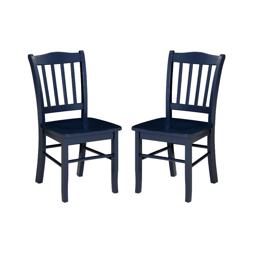 Nova Dining Side Chair Set of 2, Shaker Style, Farmhouse Navy Blue Wood - BM345252
