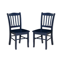 Nova Dining Side Chair Set of 2, Shaker Style, Farmhouse Navy Blue Wood - BM345252