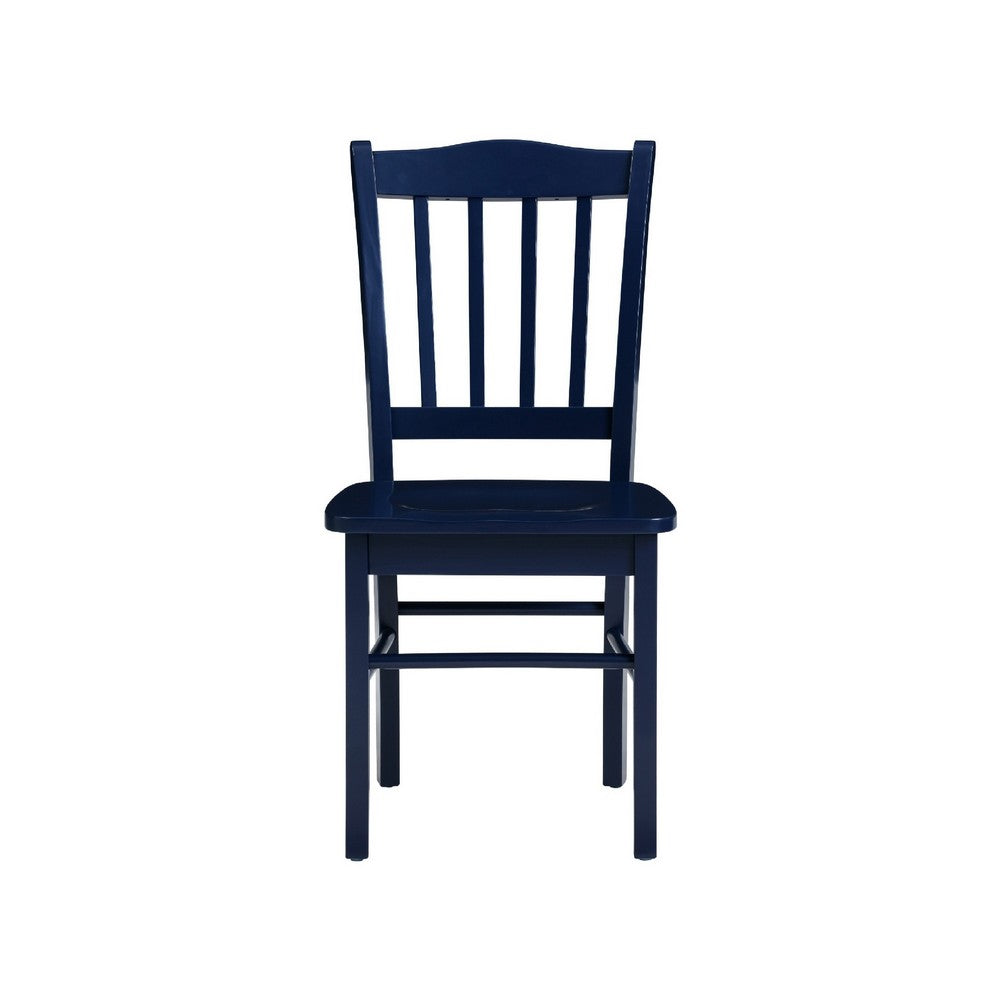 Nova Dining Side Chair Set of 2, Shaker Style, Farmhouse Navy Blue Wood - BM345252
