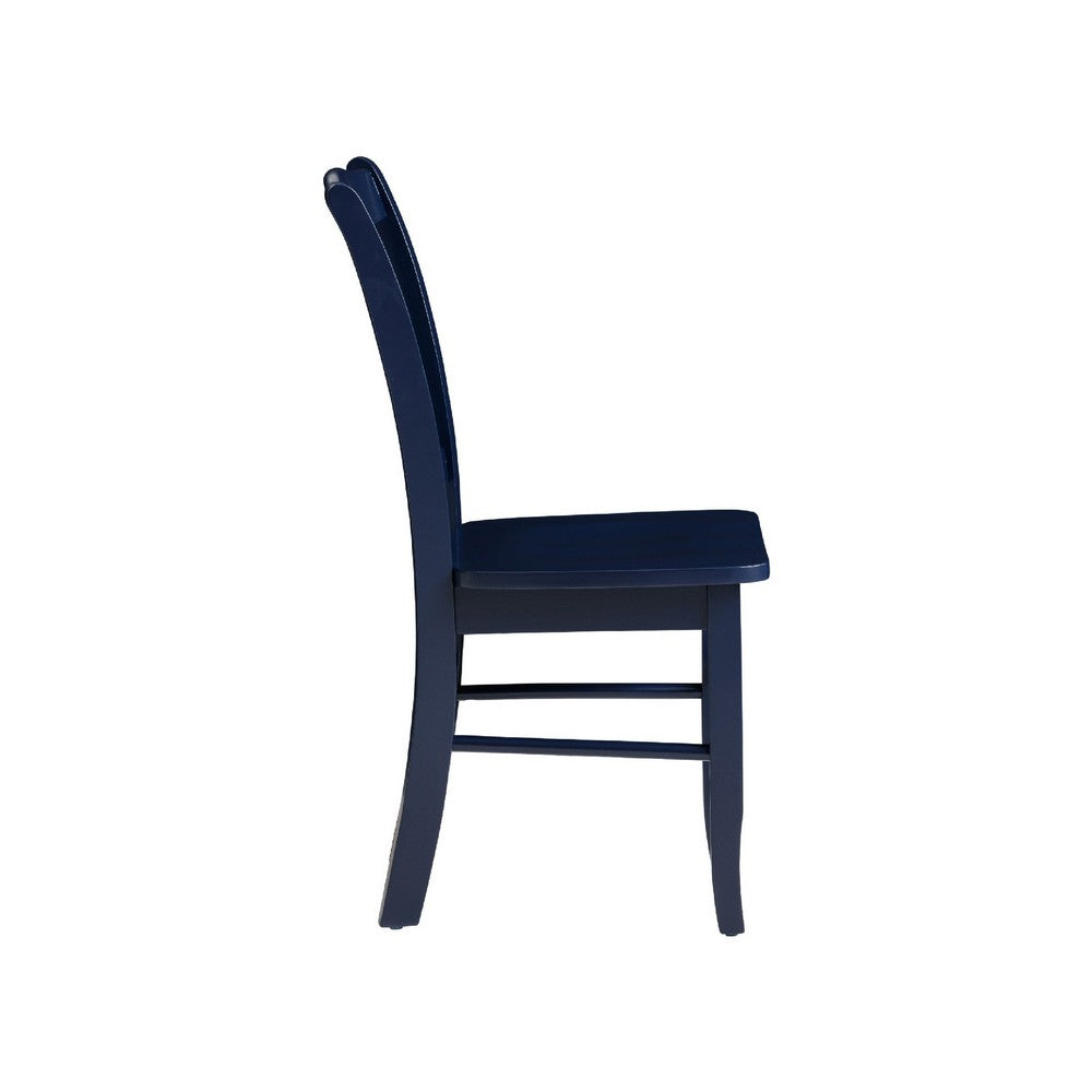 Nova Dining Side Chair Set of 2, Shaker Style, Farmhouse Navy Blue Wood - BM345252