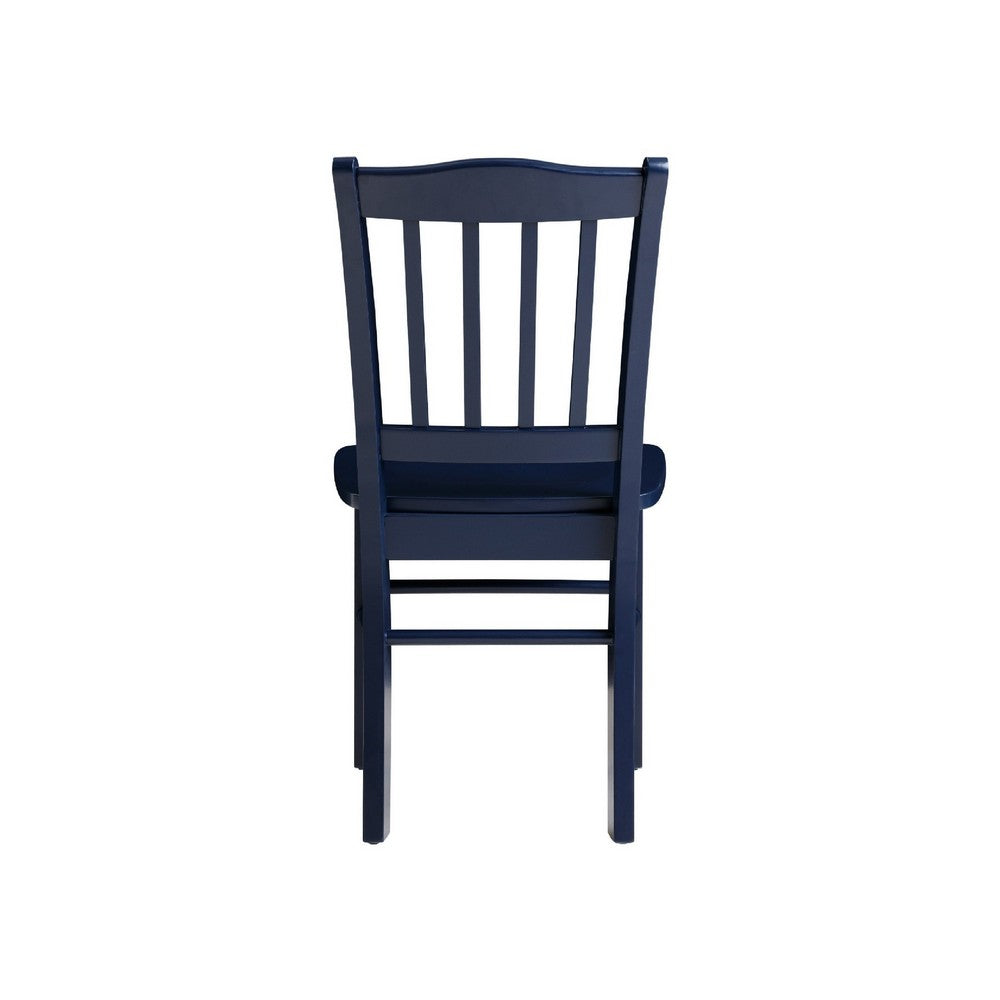 Nova Dining Side Chair Set of 2, Shaker Style, Farmhouse Navy Blue Wood - BM345252