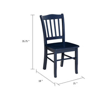 Nova Dining Side Chair Set of 2, Shaker Style, Farmhouse Navy Blue Wood - BM345252