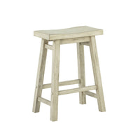 Amber Counter Height Stool, Saddle Seat, Backless, Weathered Gray Wood - BM345253