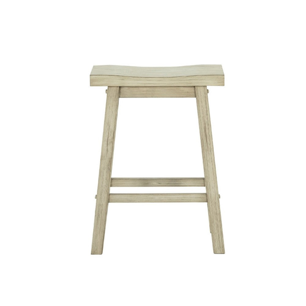 Amber Counter Height Stool, Saddle Seat, Backless, Weathered Gray Wood - BM345253