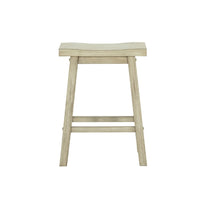 Amber Counter Height Stool, Saddle Seat, Backless, Weathered Gray Wood - BM345253