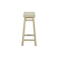 Amber Counter Height Stool, Saddle Seat, Backless, Weathered Gray Wood - BM345253
