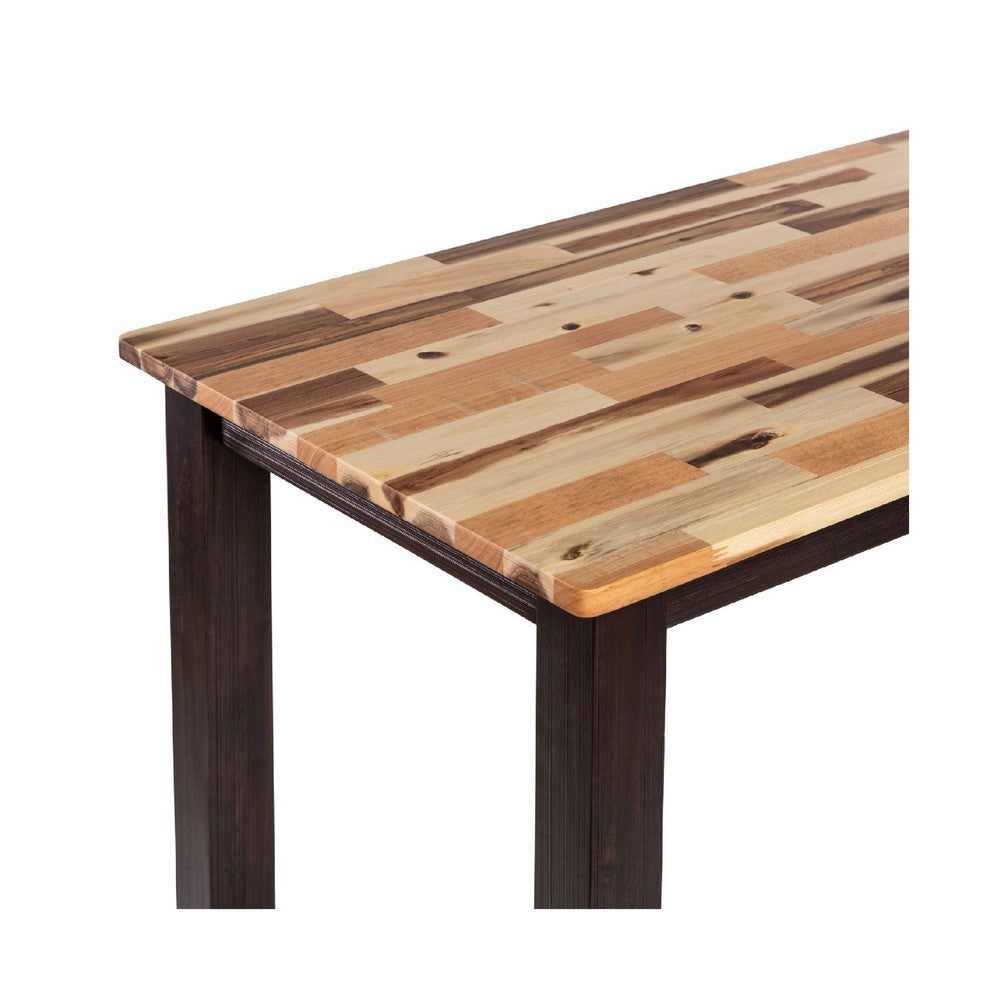 Amber Pub Table, 47 Inch Rectangular Top, Espresso Brown Trestle Base - BM345254