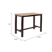 Amber Pub Table, 47 Inch Rectangular Top, Espresso Brown Trestle Base - BM345254