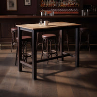 Amber Pub Table, 47 Inch Rectangular Top, Espresso Brown Trestle Base - BM345254