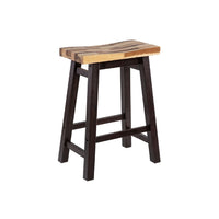 Amber Counter Height Stool, Saddle Seat, Espresso Brown Wood - BM345256