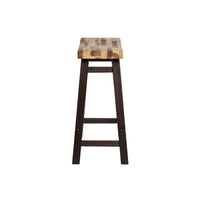 Amber Counter Height Stool, Saddle Seat, Espresso Brown Wood - BM345256