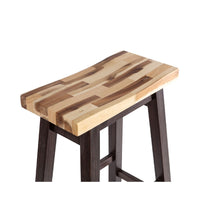 Amber Counter Height Stool, Saddle Seat, Espresso Brown Wood - BM345256