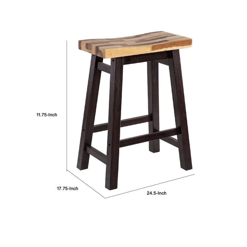 Amber Counter Height Stool, Saddle Seat, Espresso Brown Wood - BM345256