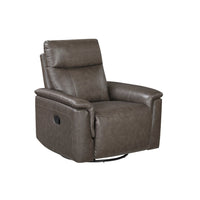 Jen Manual Swivel Glider Reclining Chair, Dark Brown Top Grain Leather - BM345321