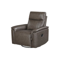 Jen Manual Swivel Glider Reclining Chair, Dark Brown Top Grain Leather - BM345321