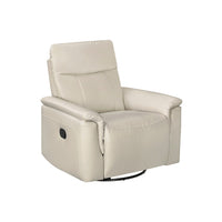 Jen Manual Swivel Glider Reclining Chair, Taupe Top Grain Leather - BM345322