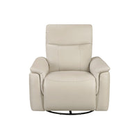 Jen Manual Swivel Glider Reclining Chair, Taupe Top Grain Leather - BM345322