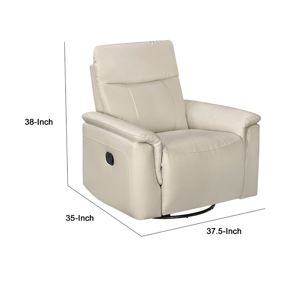 Jen Manual Swivel Glider Reclining Chair, Taupe Top Grain Leather - BM345322