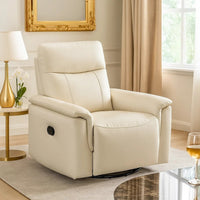 Jen Manual Swivel Glider Reclining Chair, Taupe Top Grain Leather - BM345322