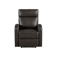 Mey Wall Hugger Manual Recliner Chair w Pocket, Dark Brown Faux Leather - BM345323