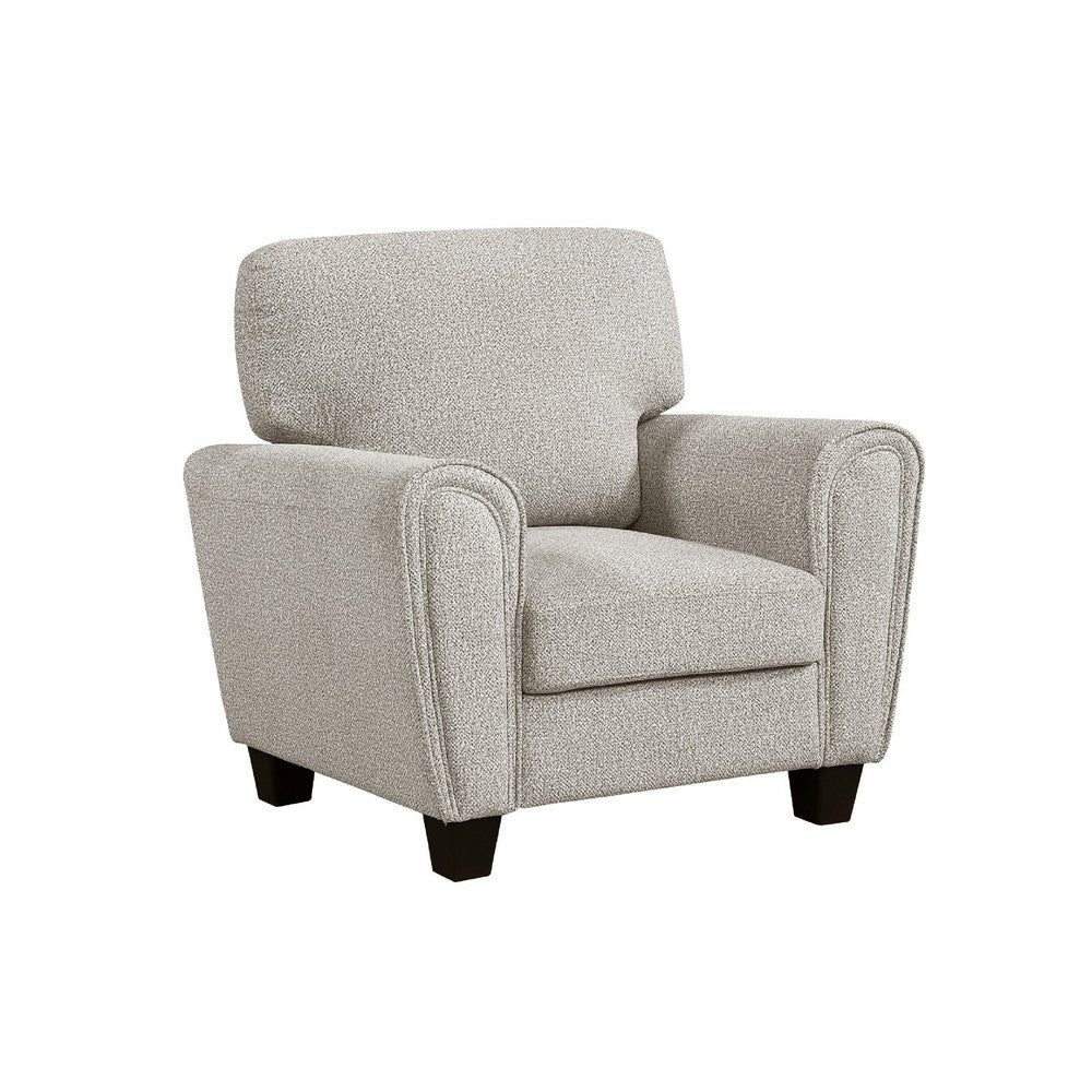 Loi Sofa Armchair with Reversible Cushion, Transitional Gray Chenille - BM345326