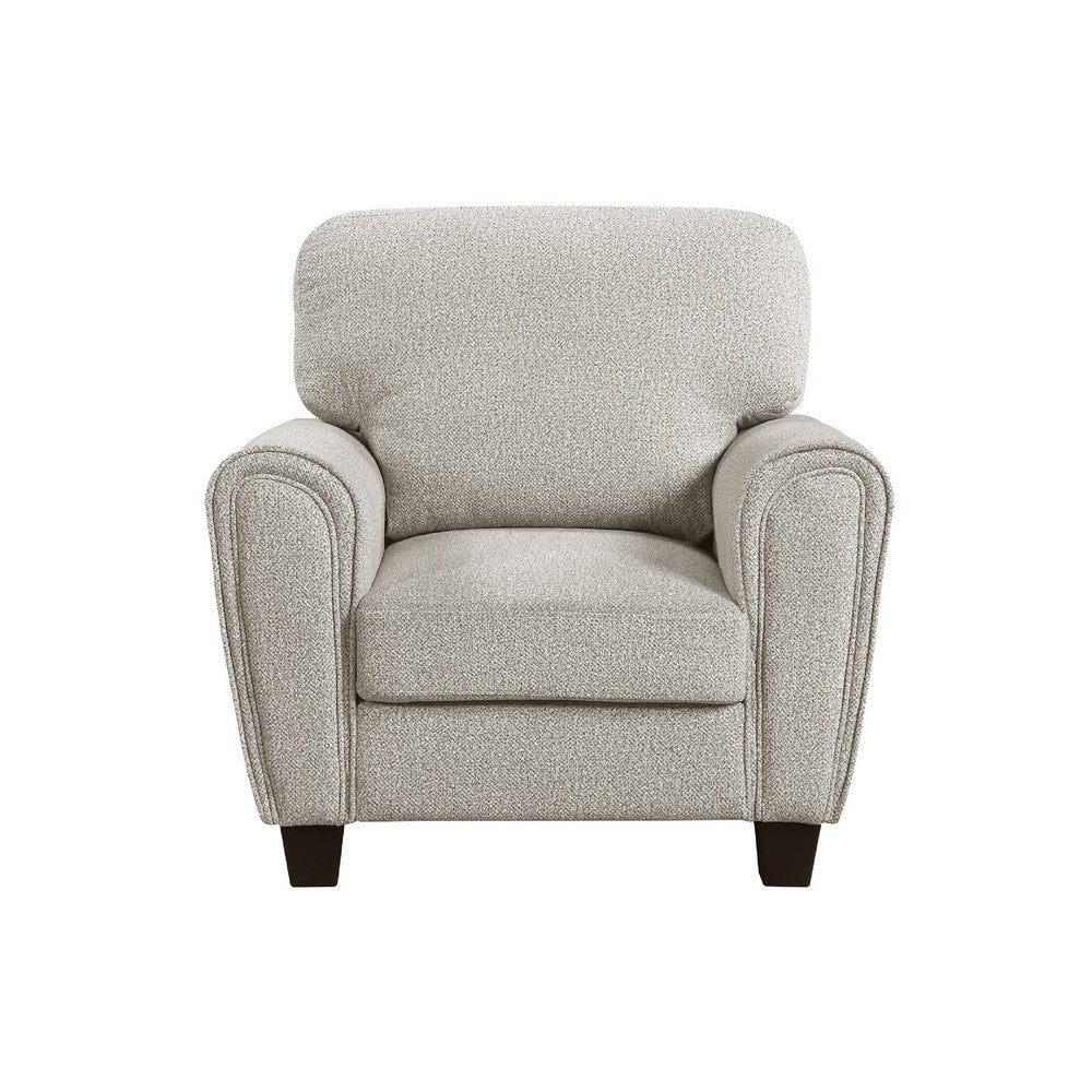 Loi Sofa Armchair with Reversible Cushion, Transitional Gray Chenille - BM345326