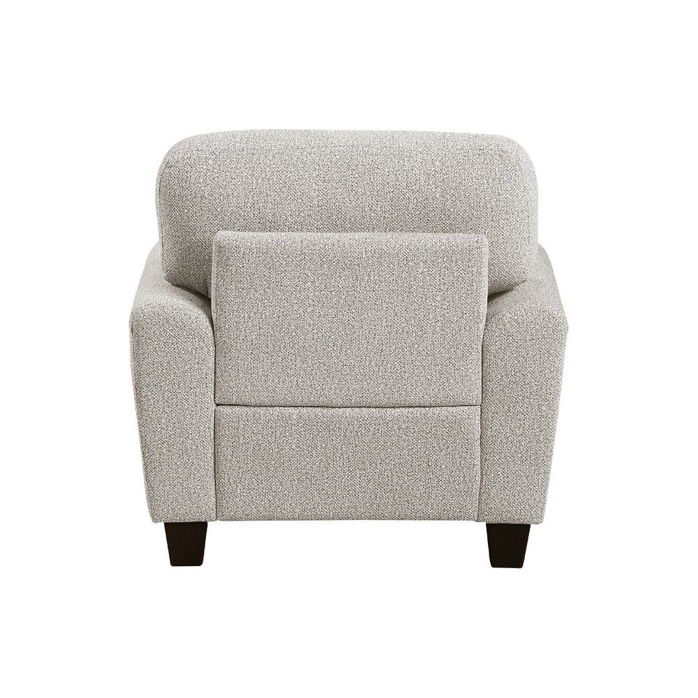 Loi Sofa Armchair with Reversible Cushion, Transitional Gray Chenille - BM345326