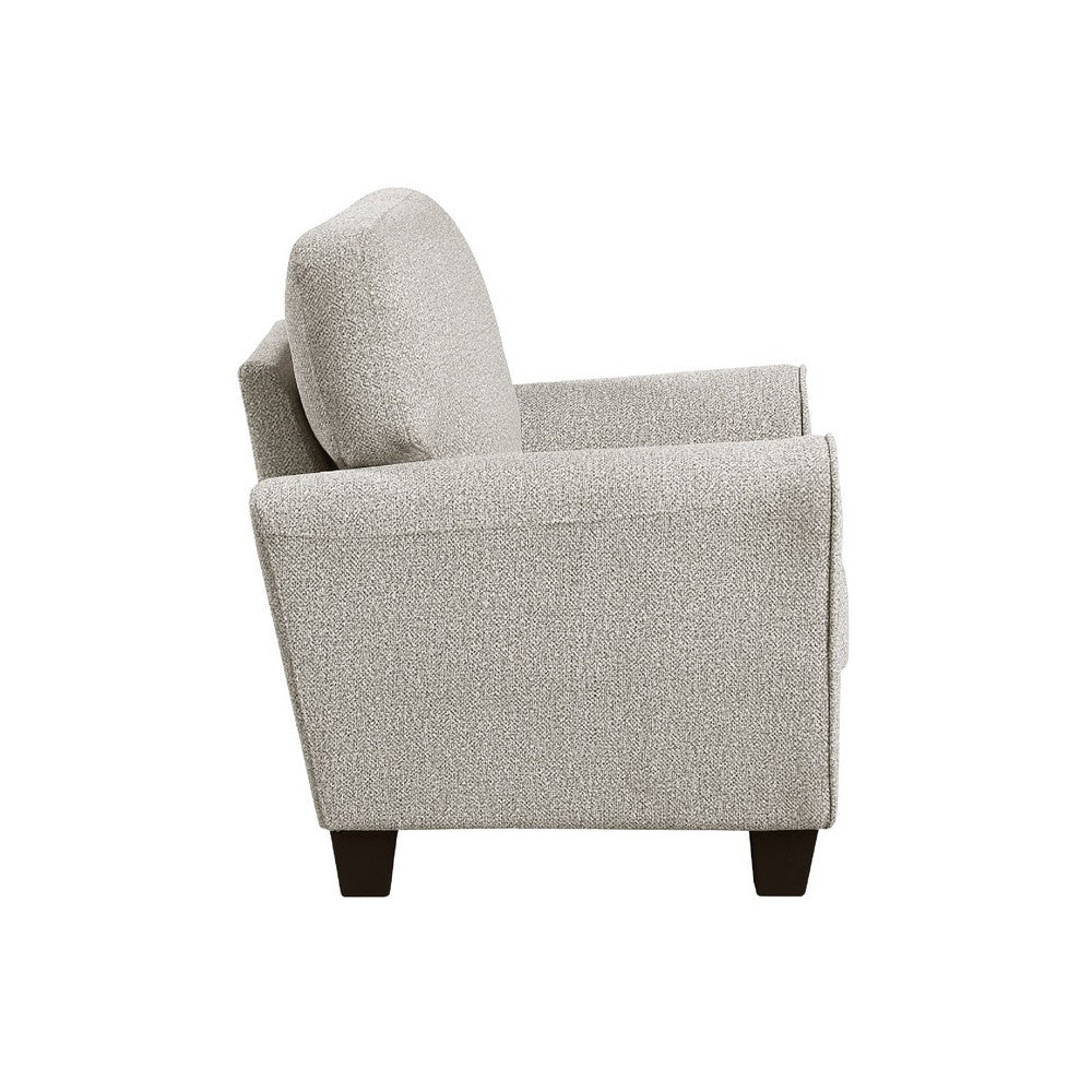Loi Sofa Armchair with Reversible Cushion, Transitional Gray Chenille - BM345326