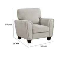Loi Sofa Armchair with Reversible Cushion, Transitional Gray Chenille - BM345326